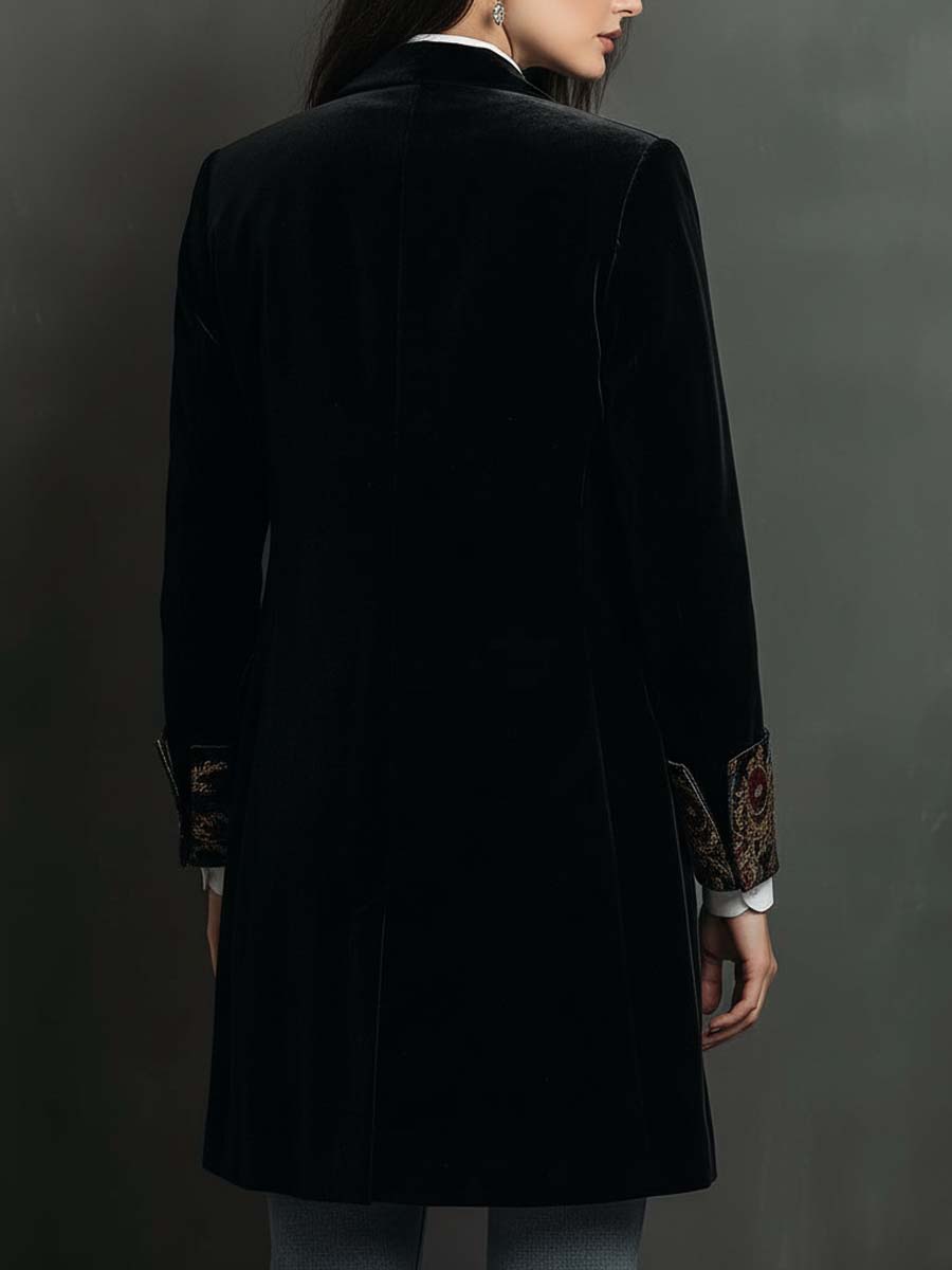 Léontine | Taljeret blazer med sort barokprint