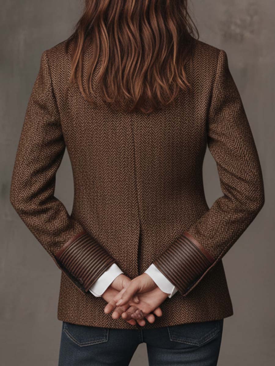 Gisèle | Blazer med paneler og sildebensprint