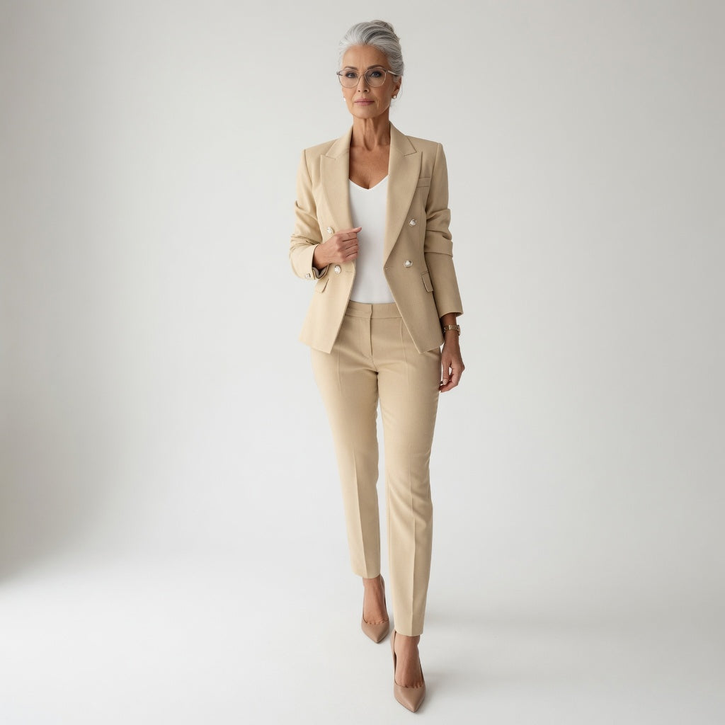 Odette™ — Elegant buksedragt med flydende fald