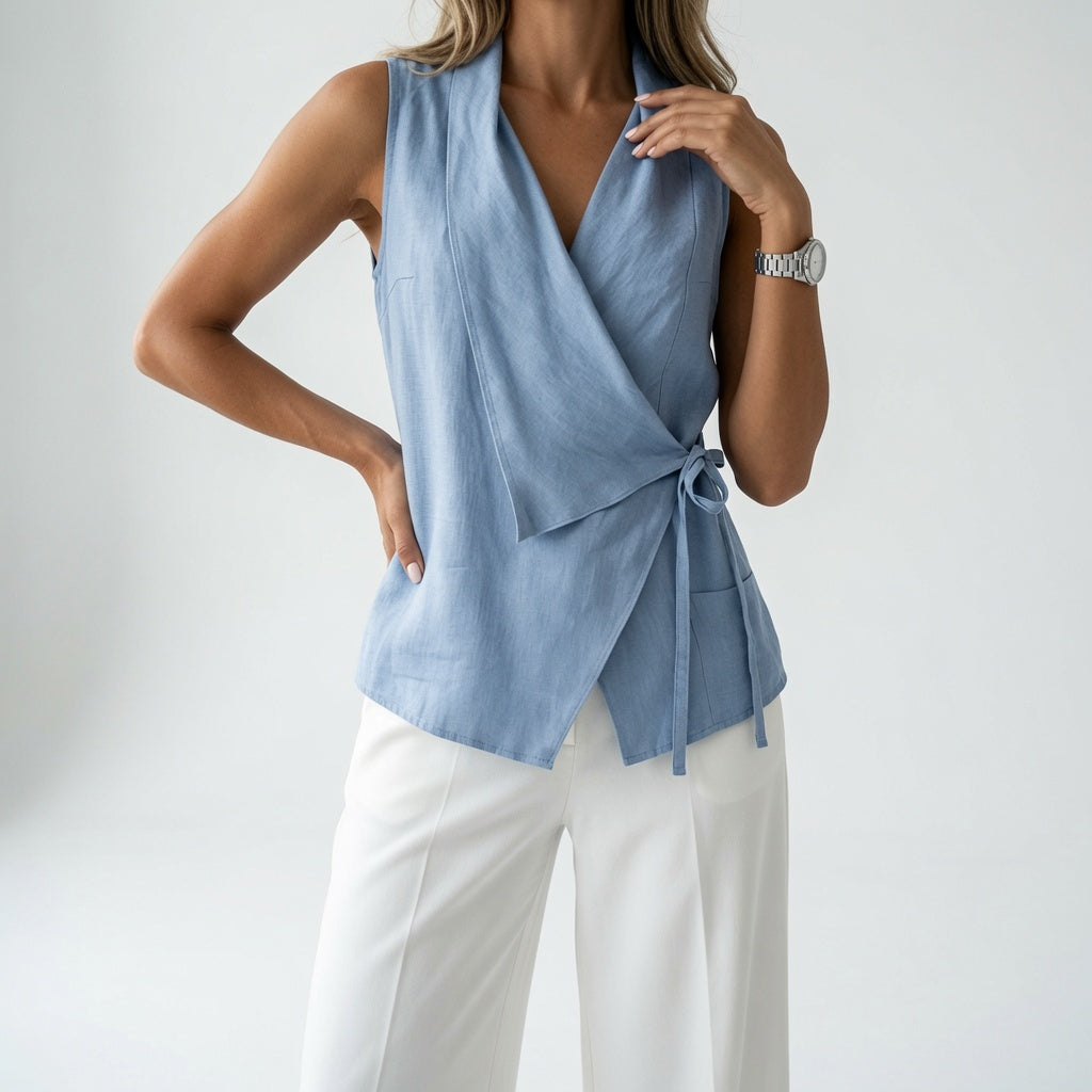 Aurévia™ — Flydende slå-om-bluse med afslappet elegance
