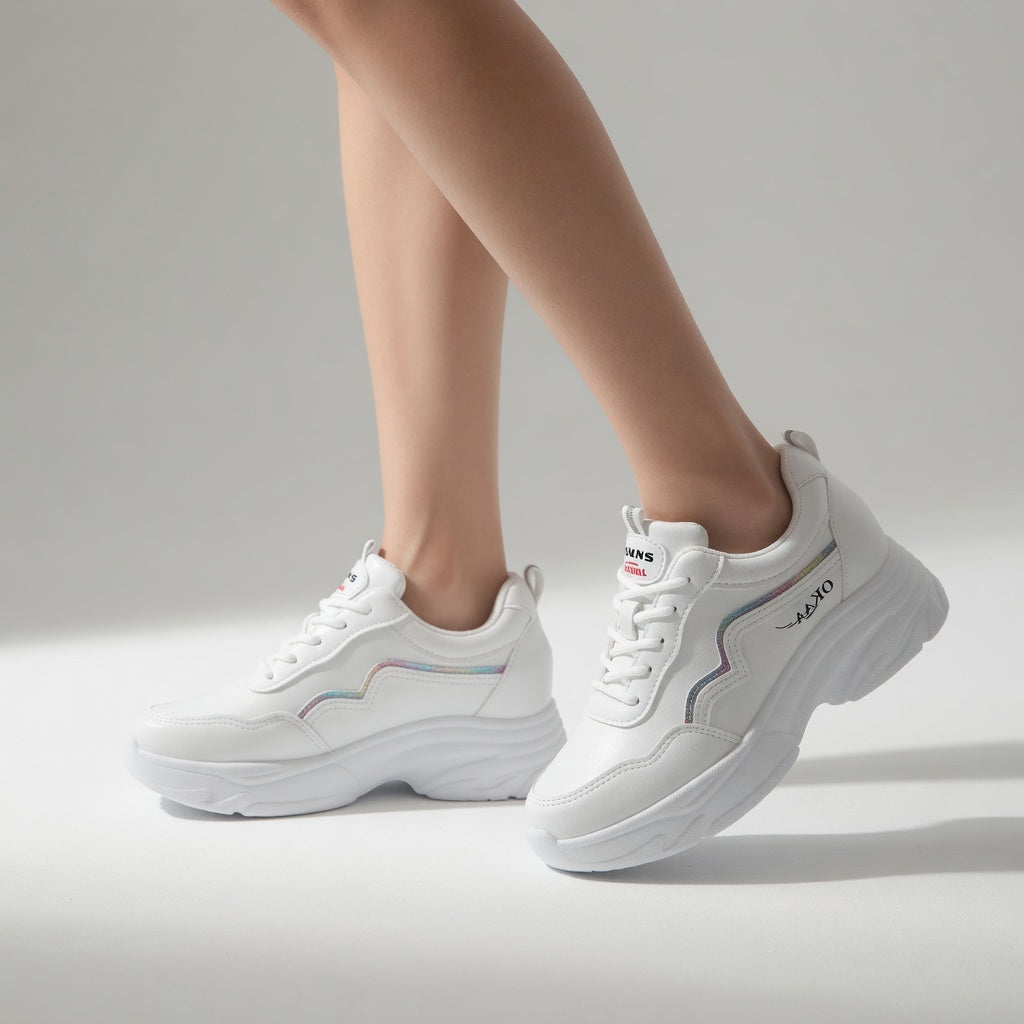 Blanchette™ — Hvid chunky sneaker i feminin urban stil