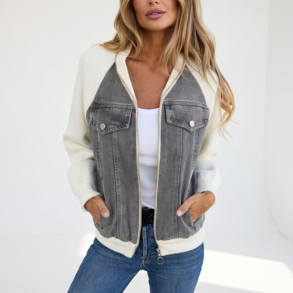 Coraline™ — Casual jakke med kontrastdetaljer i moderne elegance