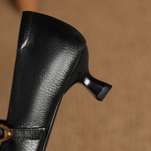 Eloria kitten heels i læder