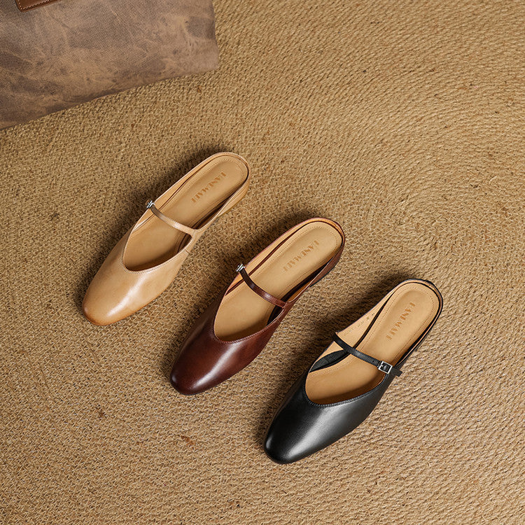Luciana | Mary Jane-mules med mandelformet snude