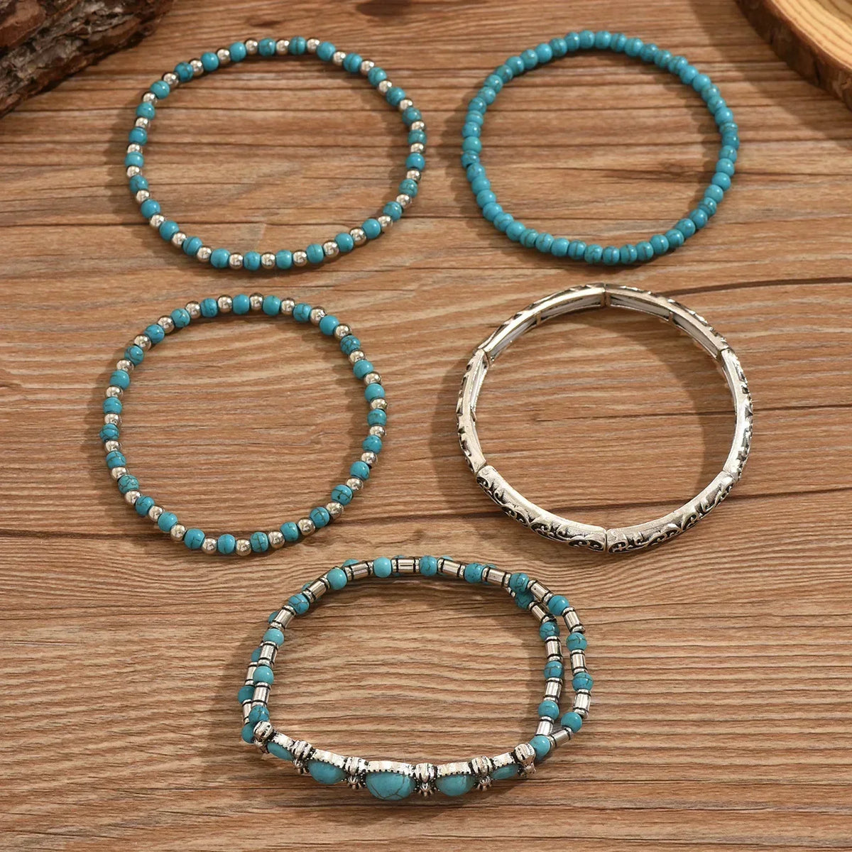 Maëlys™ — Raffineret turkis armbånd med flere rækker