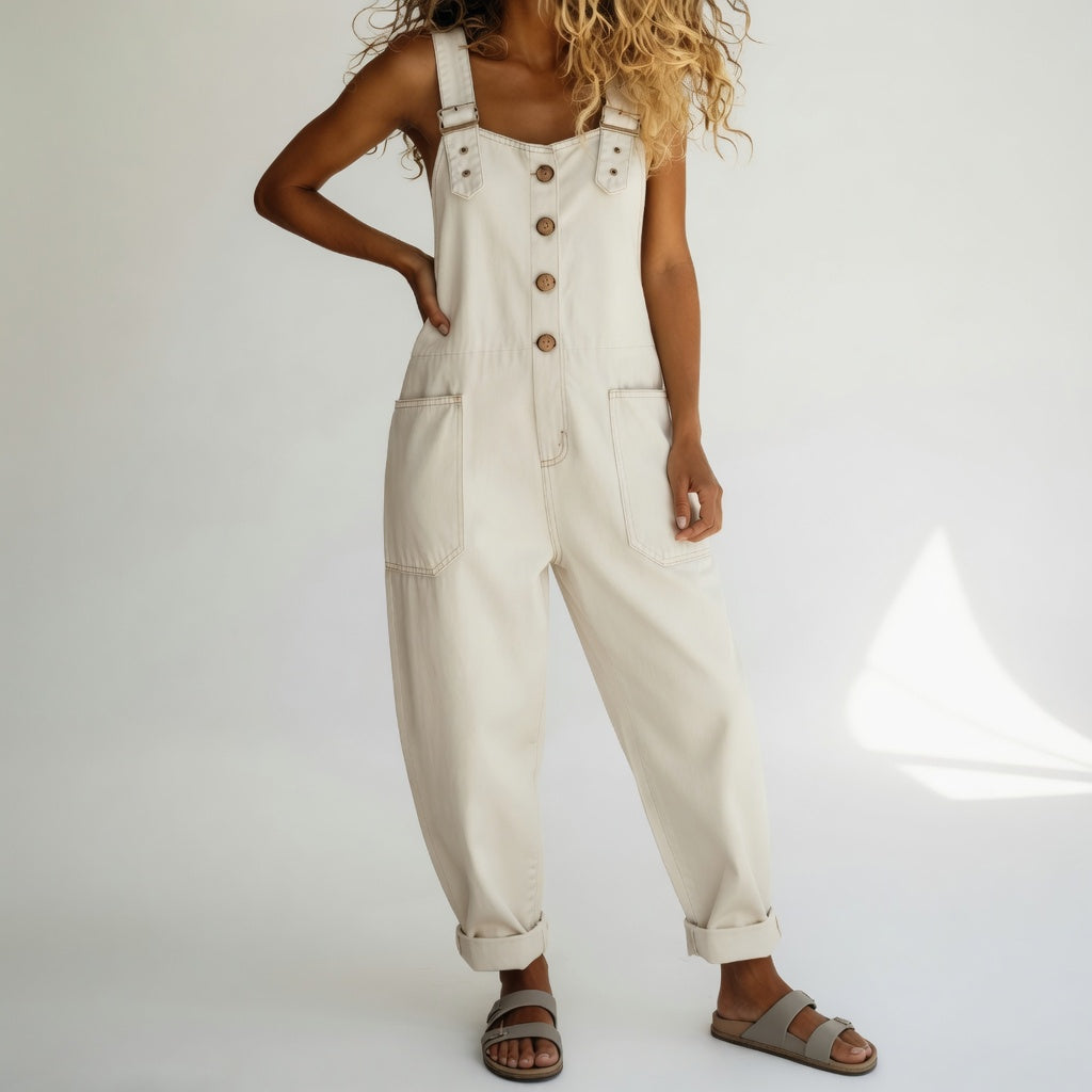 Bertille™ – Denimsalopette med sommerlig bohemestil
