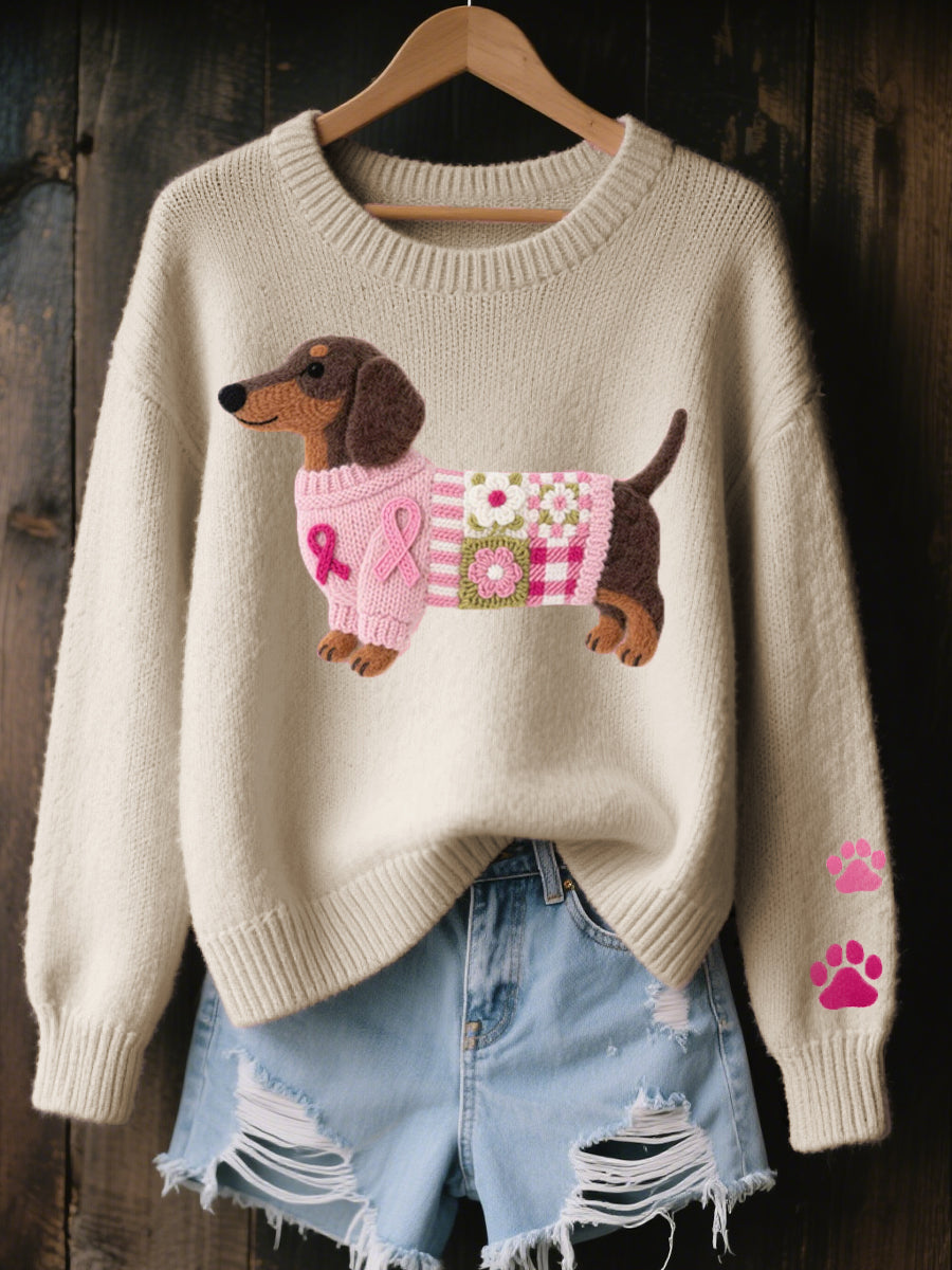 Claudine™ | Blød sweater med raffineret gravhundemotiv