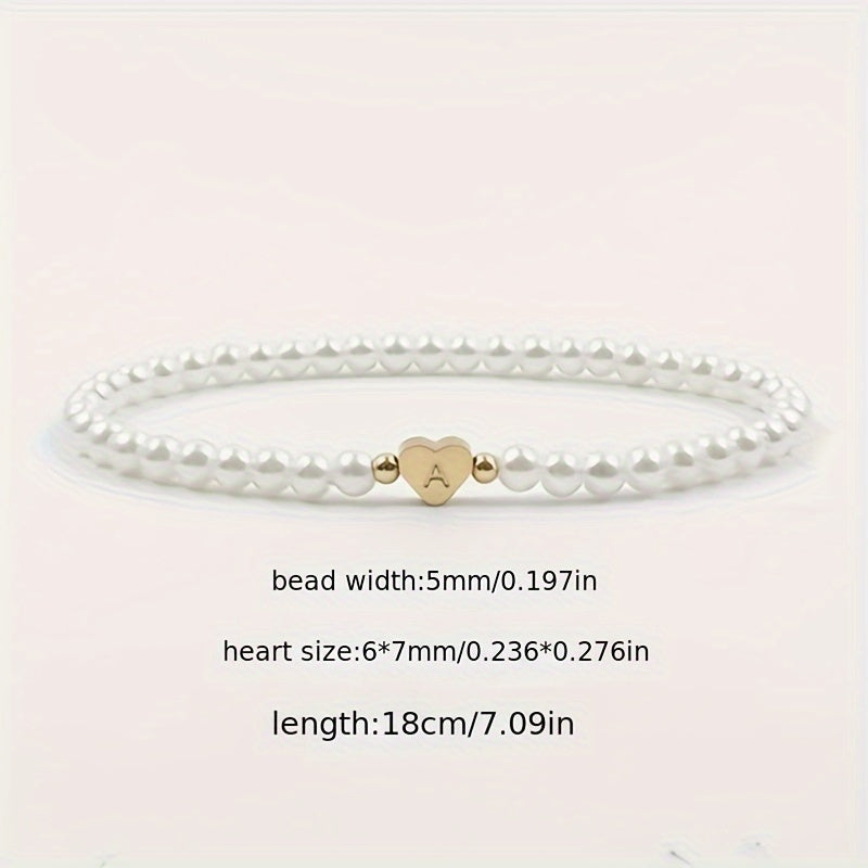 Elegant Armbånd med Initial i Hjerte (A–Z)