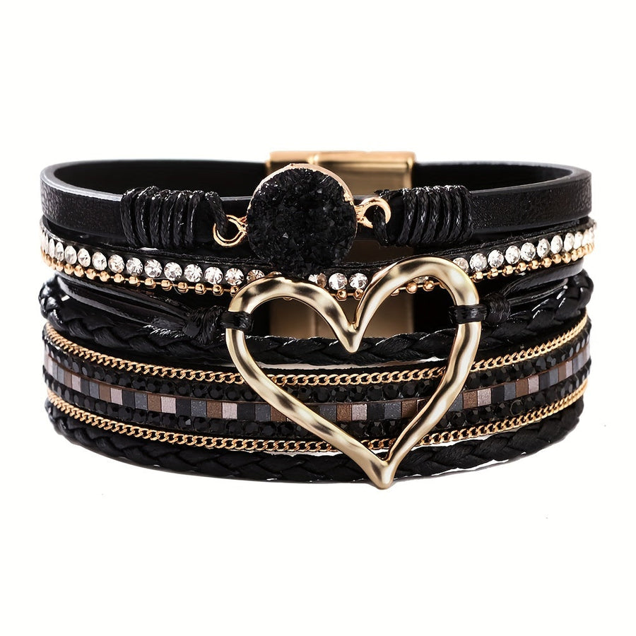 Boho-armbånd i Læder med Flere Lag