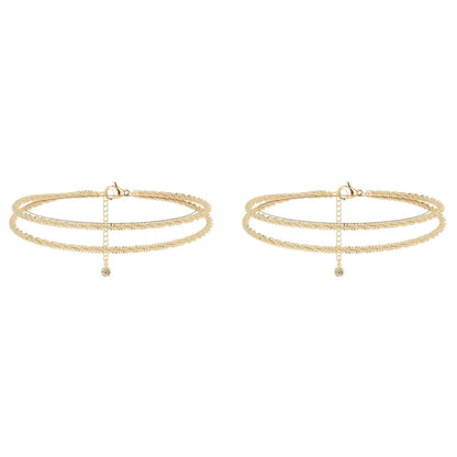 Dorelle™ — Ankelkæde med dobbelt kæde i guld og sølv, minimalistisk elegance