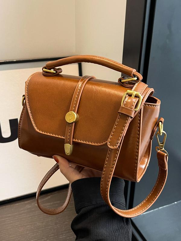 Élodie™ — Firkantet crossbody-taske med chic kontrastsyning