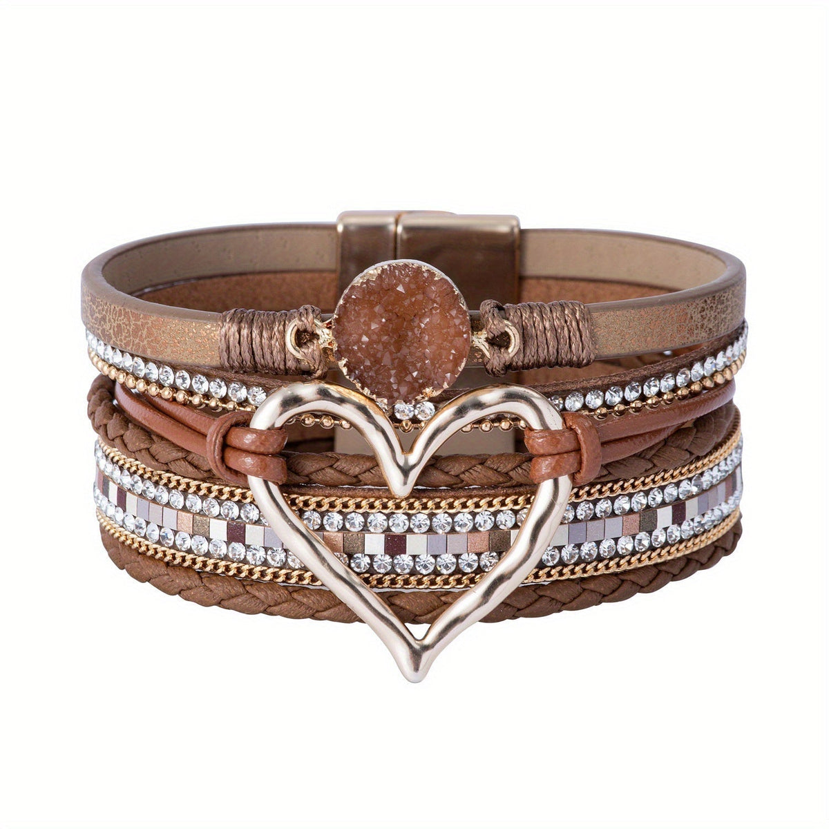 Boho-armbånd i Læder med Flere Lag