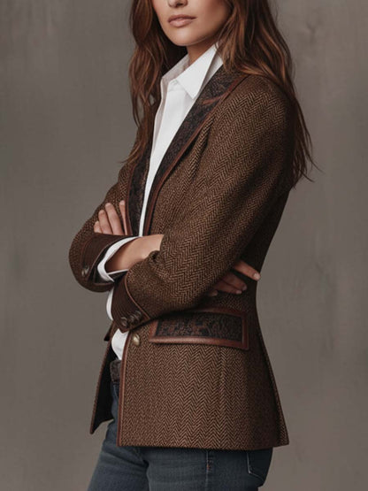 Gisèle | Blazer med paneler og sildebensprint