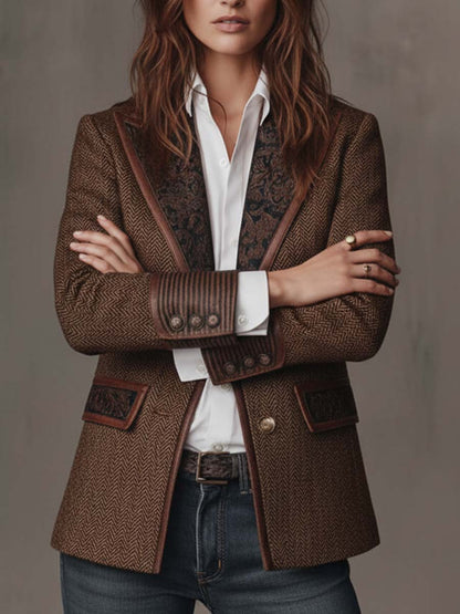 Gisèle | Blazer med paneler og sildebensprint