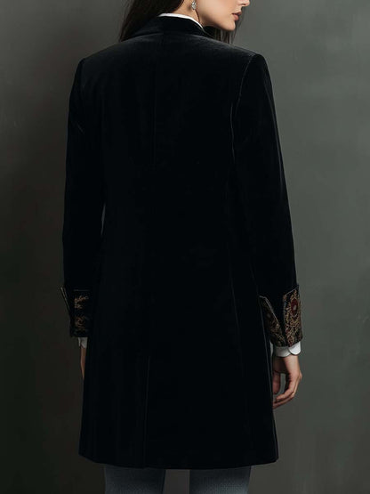 Léontine | Taljeret blazer med sort barokprint