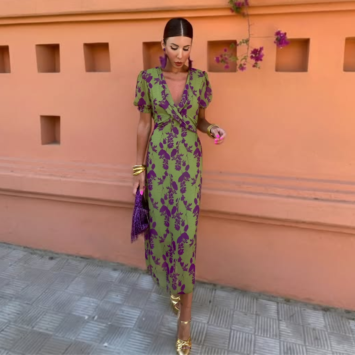 Anaïs™ — Midikjole med elegant print