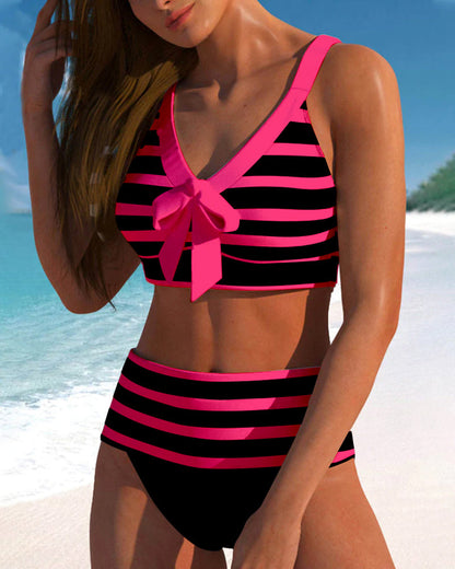 Laluna® | Stribet højtaljet bikini