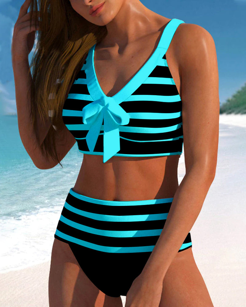 Laluna® | Stribet højtaljet bikini