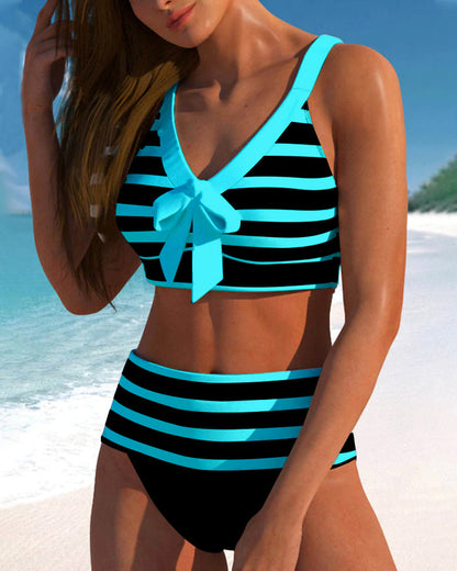 Laluna® | Stribet højtaljet bikini