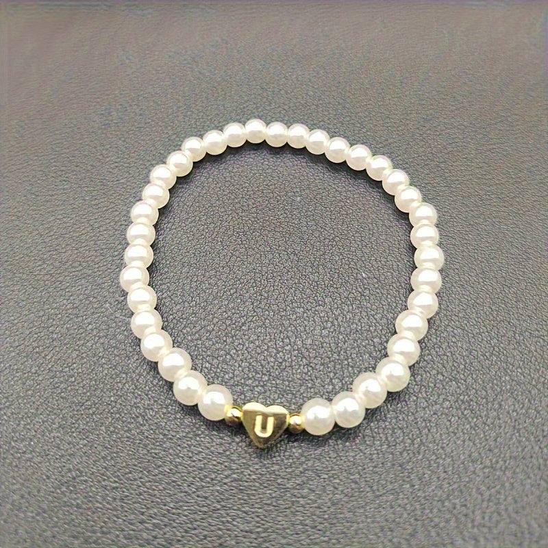 Elegant Armbånd med Initial i Hjerte (A–Z)