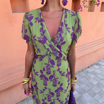 Anaïs™ — Midikjole med elegant print
