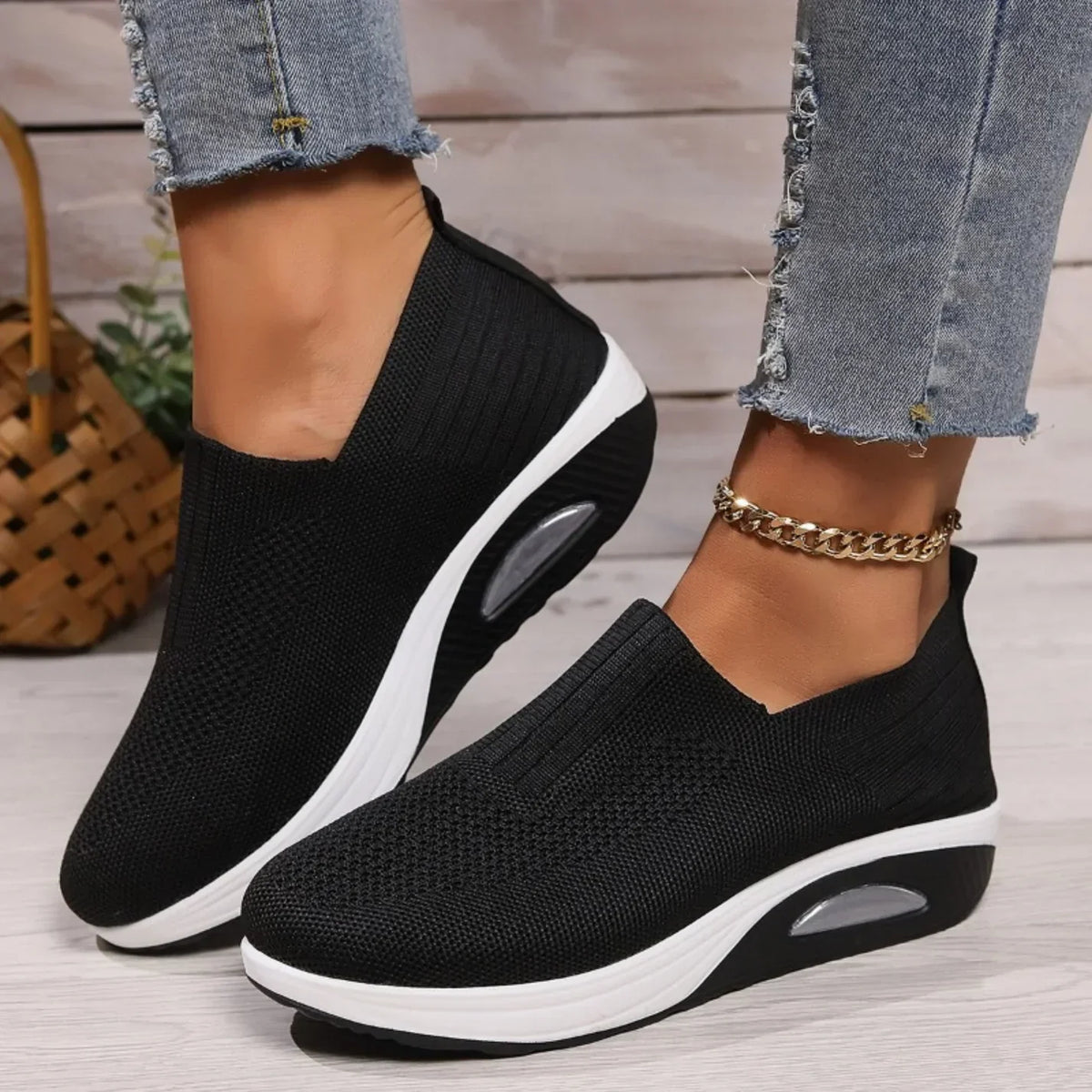 Laurence™ — Slip-on sneakers med kilesål til hverdagskomfort