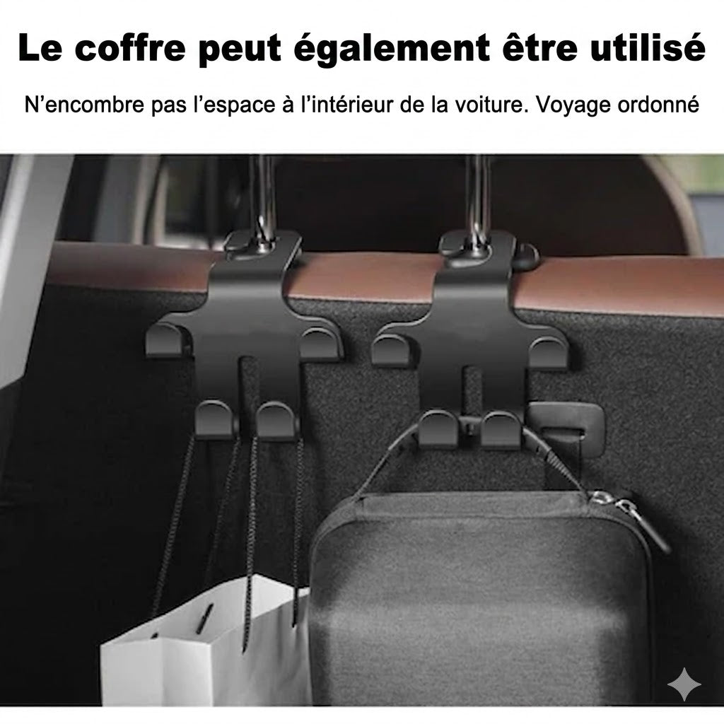 Drivette™ — Multifunktionel telefonholder til bilen med kroge til nakkestøtten, diskret og praktisk