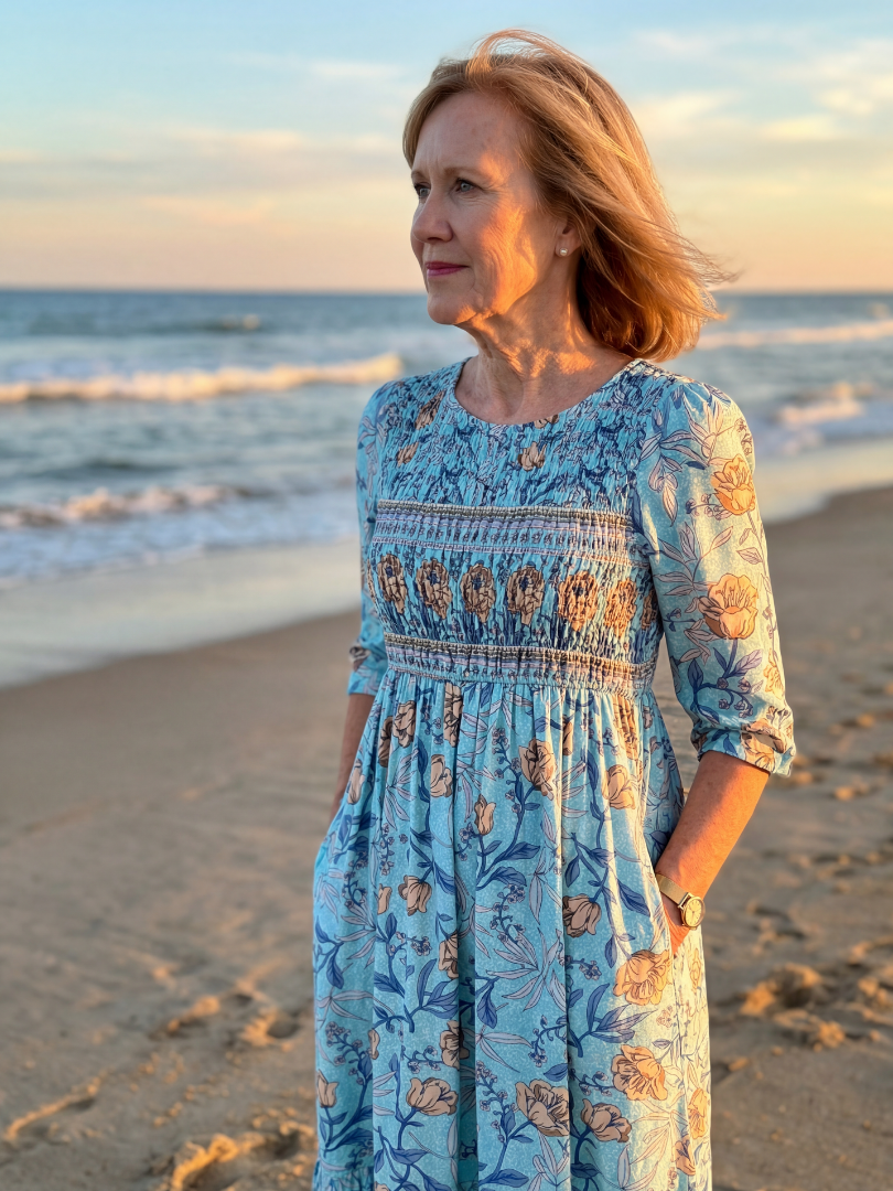 Halia - Afslappet midikjole med blomster