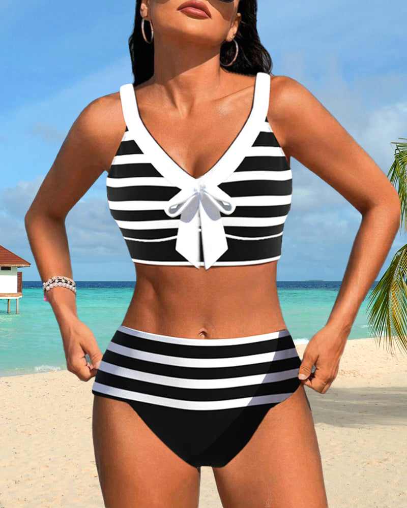 Laluna® | Stribet højtaljet bikini