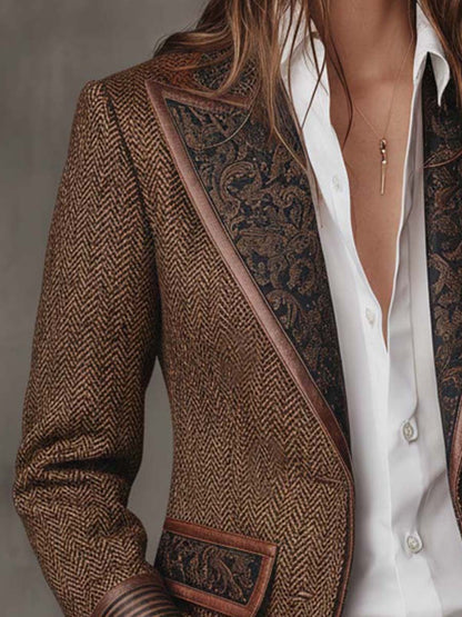 Gisèle | Blazer med paneler og sildebensprint