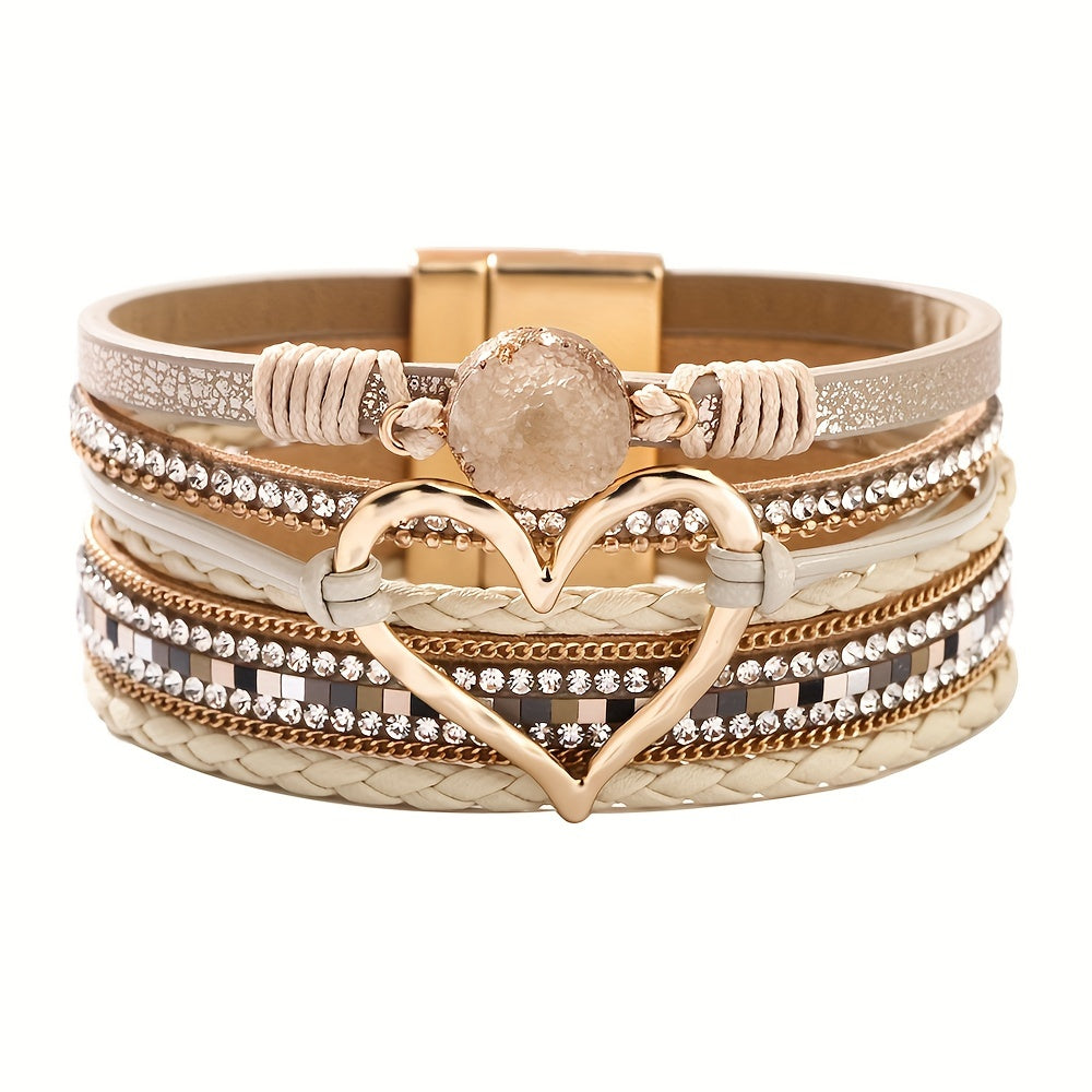 Boho-armbånd i Læder med Flere Lag