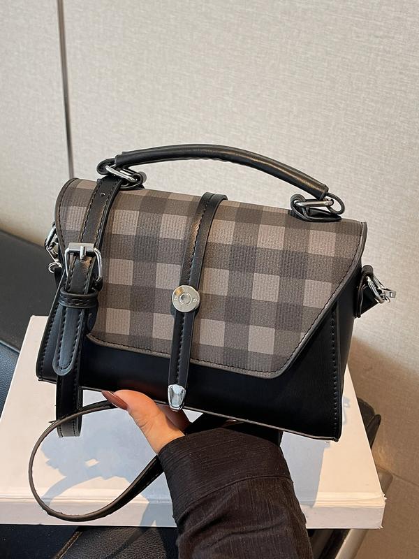 Élodie™ — Firkantet crossbody-taske med chic kontrastsyning