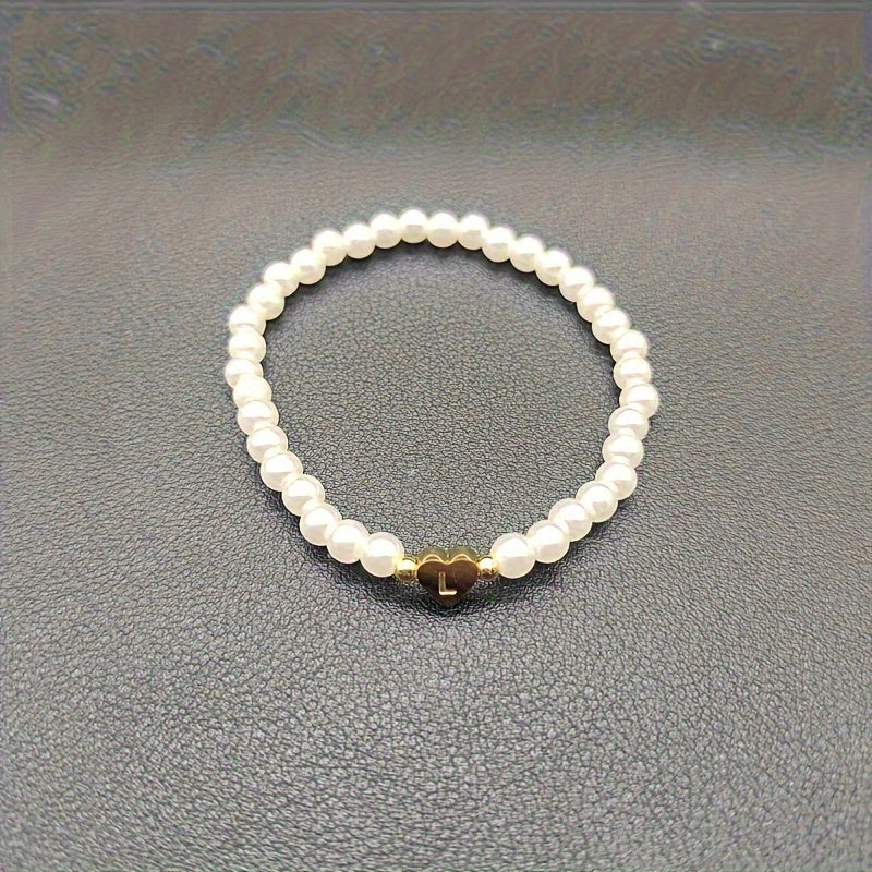 Elegant Armbånd med Initial i Hjerte (A–Z)