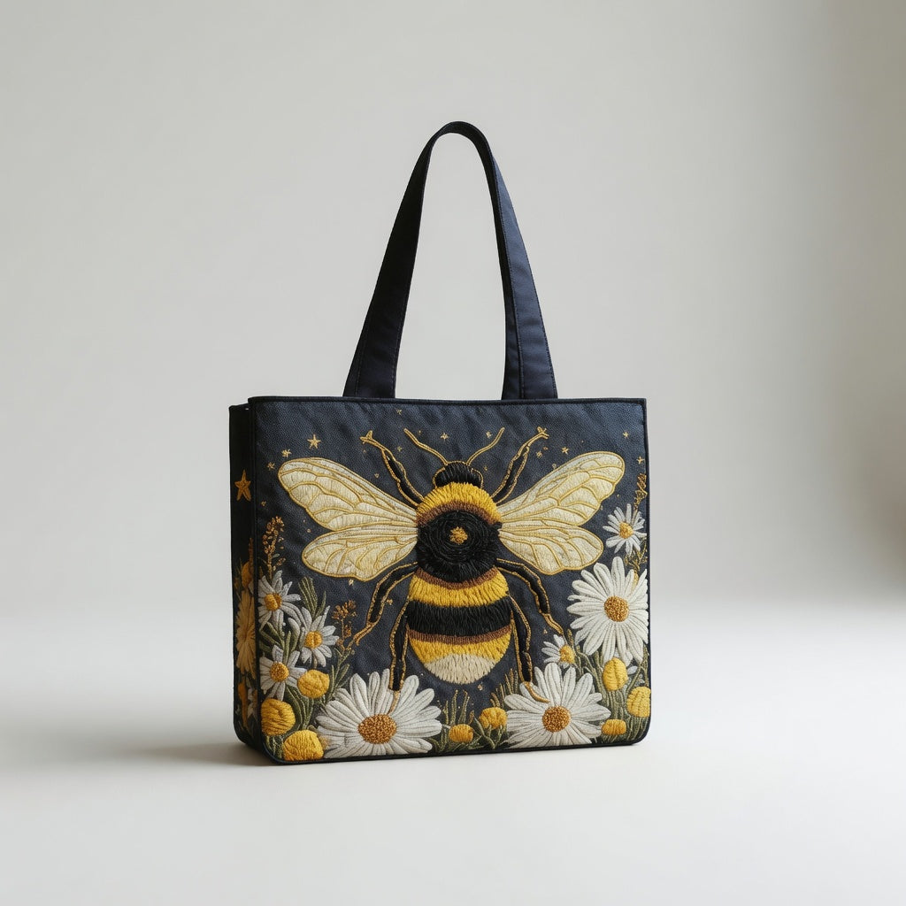 Artisan Tote Bag - Bi med Margeritter og Stjerner