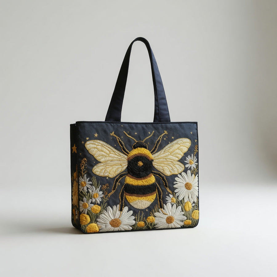 Artisan Tote Bag - Bi med Margeritter og Stjerner