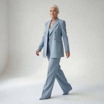 Élisabeth™ — Isblå buksedragt med struktureret elegance