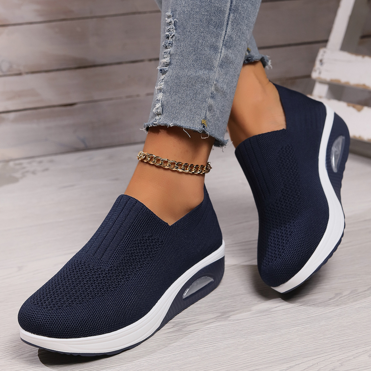 Laurence™ — Slip-on sneakers med kilesål til hverdagskomfort