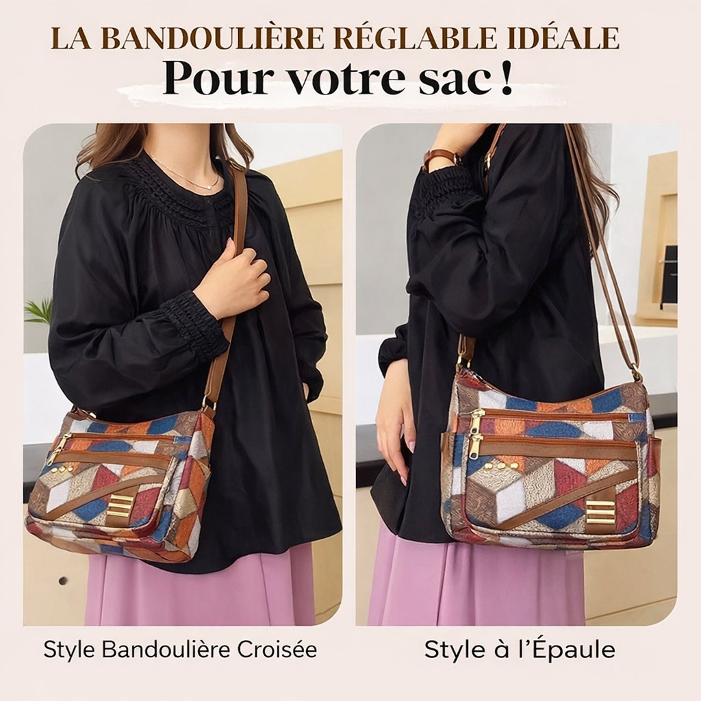 Éléonore™ — Elegant og tidløs patchwork-skuldertaske