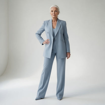 Élisabeth™ — Isblå buksedragt med struktureret elegance