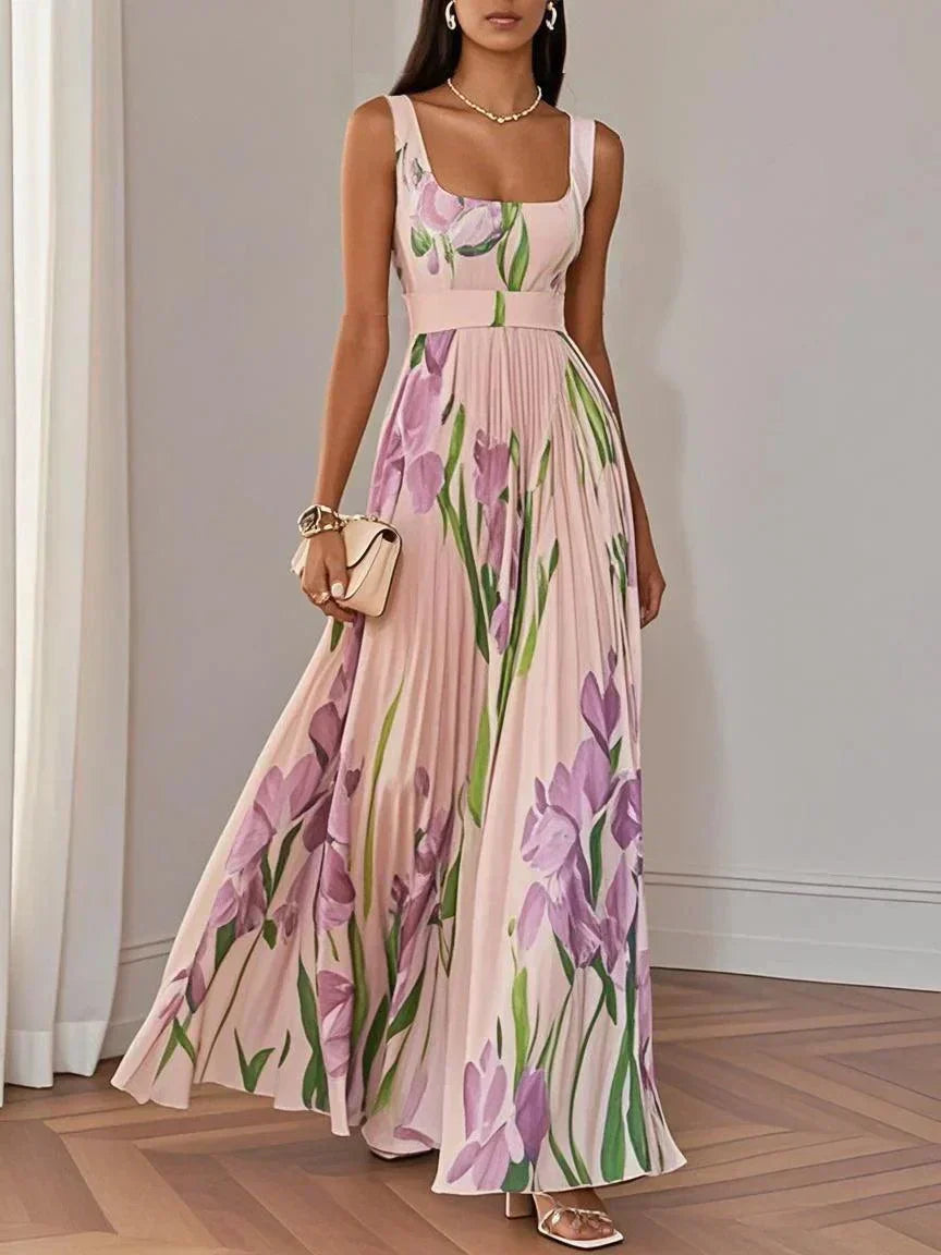 Yara™ - Plisseret maxikjole i chiffon