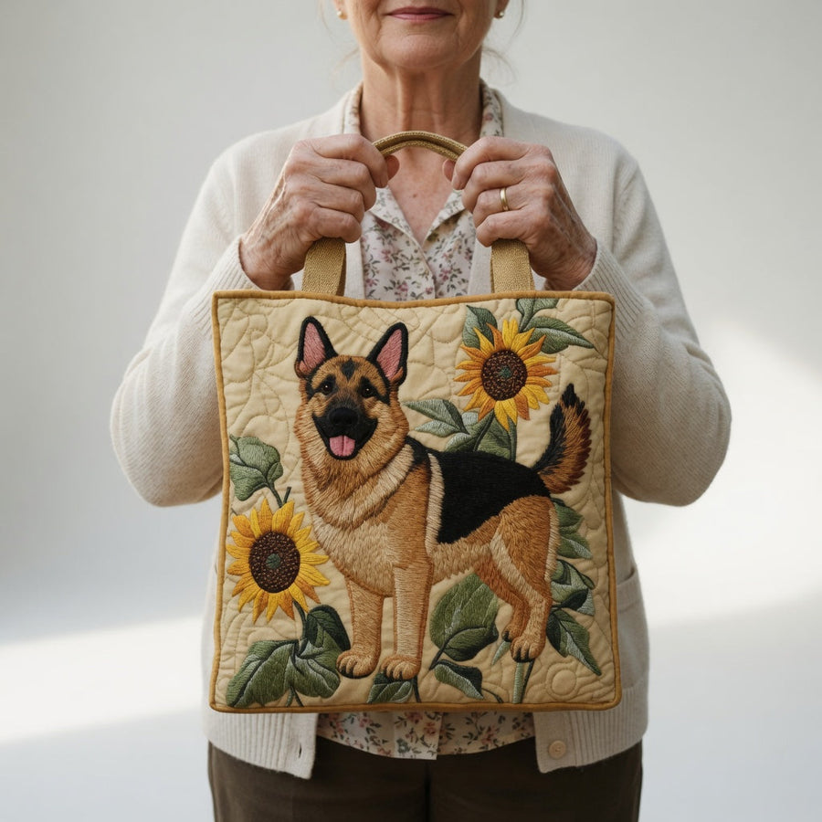 Tote Bag Artisan - Blomstret Schæferhund