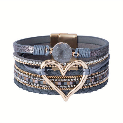 Boho-armbånd i Læder med Flere Lag