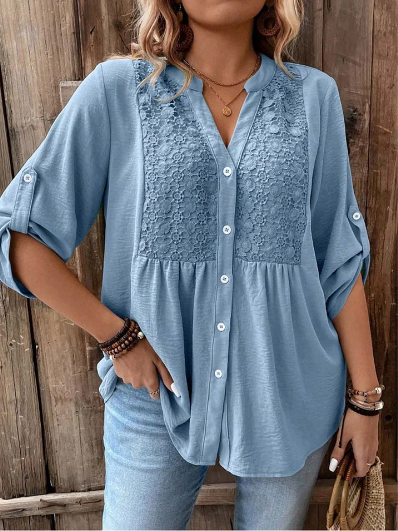 Lucienne™ — Elegant bomuldsbluse med naturlig charme