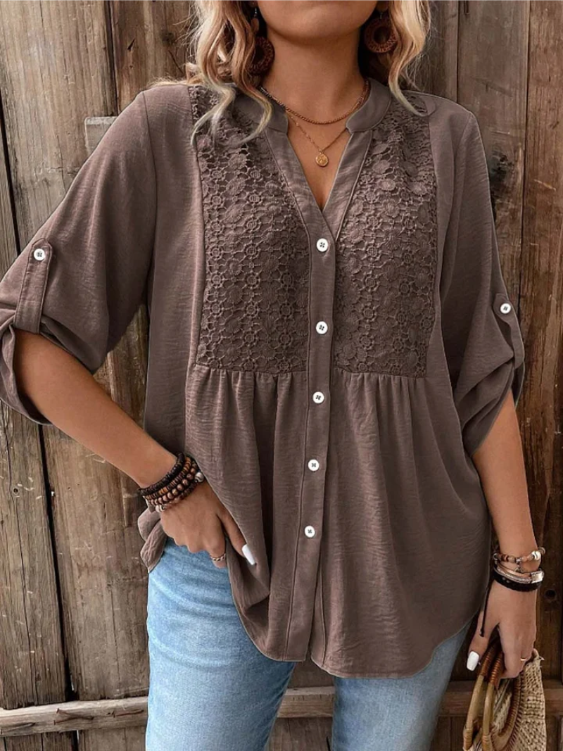 Lucienne™ — Elegant bomuldsbluse med naturlig charme