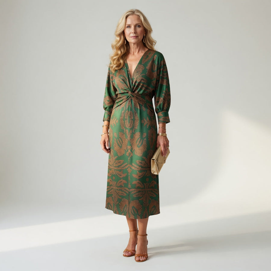 Lune | Naturlig wrap-midikjole