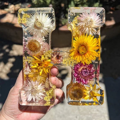 🌸Håndlavet natlampe med blomster i resin