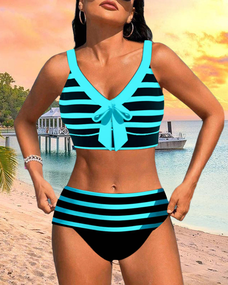 Laluna® | Stribet højtaljet bikini