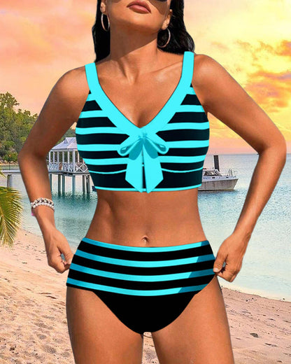 Laluna® | Stribet højtaljet bikini