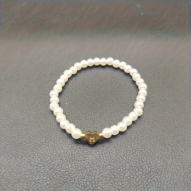 Elegant Armbånd med Initial i Hjerte (A–Z)