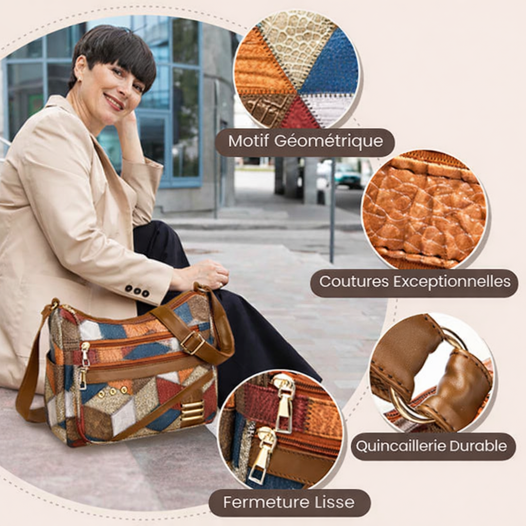 Éléonore™ — Elegant og tidløs patchwork-skuldertaske